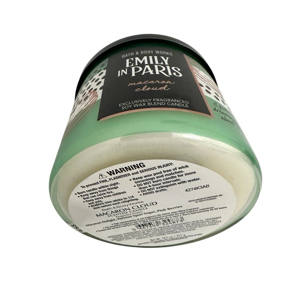 Bath & Body Works Emily In Paris MACARON CLOUD Candle Large 3-Wick 14.5 Oz - Picture 4 of 4